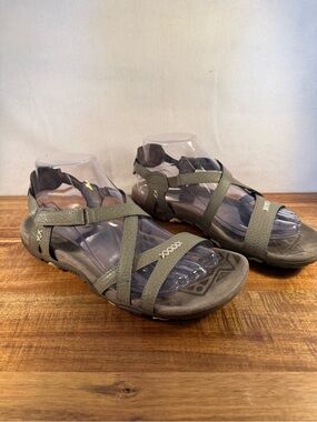 Merrell Sandspur Grey Leather Strappy Sandals Size 7